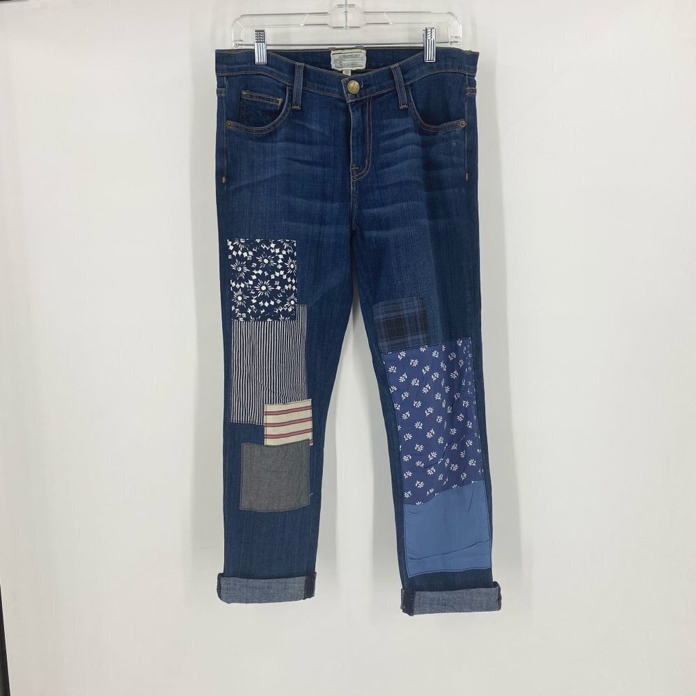 Current/Elliott The Fling Jeans in Loved Multi Patchwork Size @^